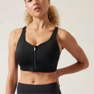 COPY - Athleta Advanced Zip Front Bra Size 34C Cups B-DD Bkack
